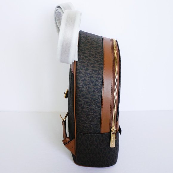 Michael Kors Kenly M Backpack PVC Leather MK Brown - Picture 4 of 11